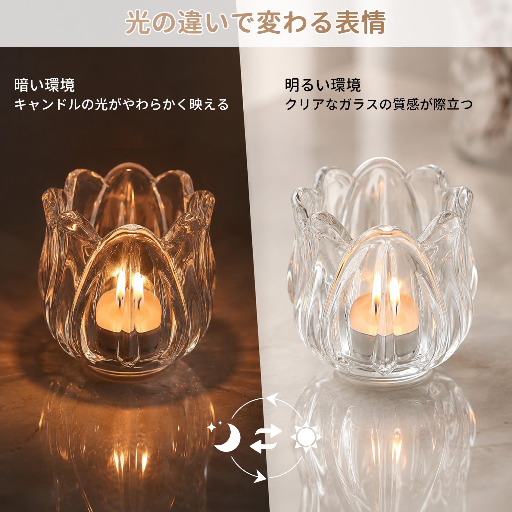 Amazon.co.jp: Annhua キャンドルホルダー チューリップ キャンドル